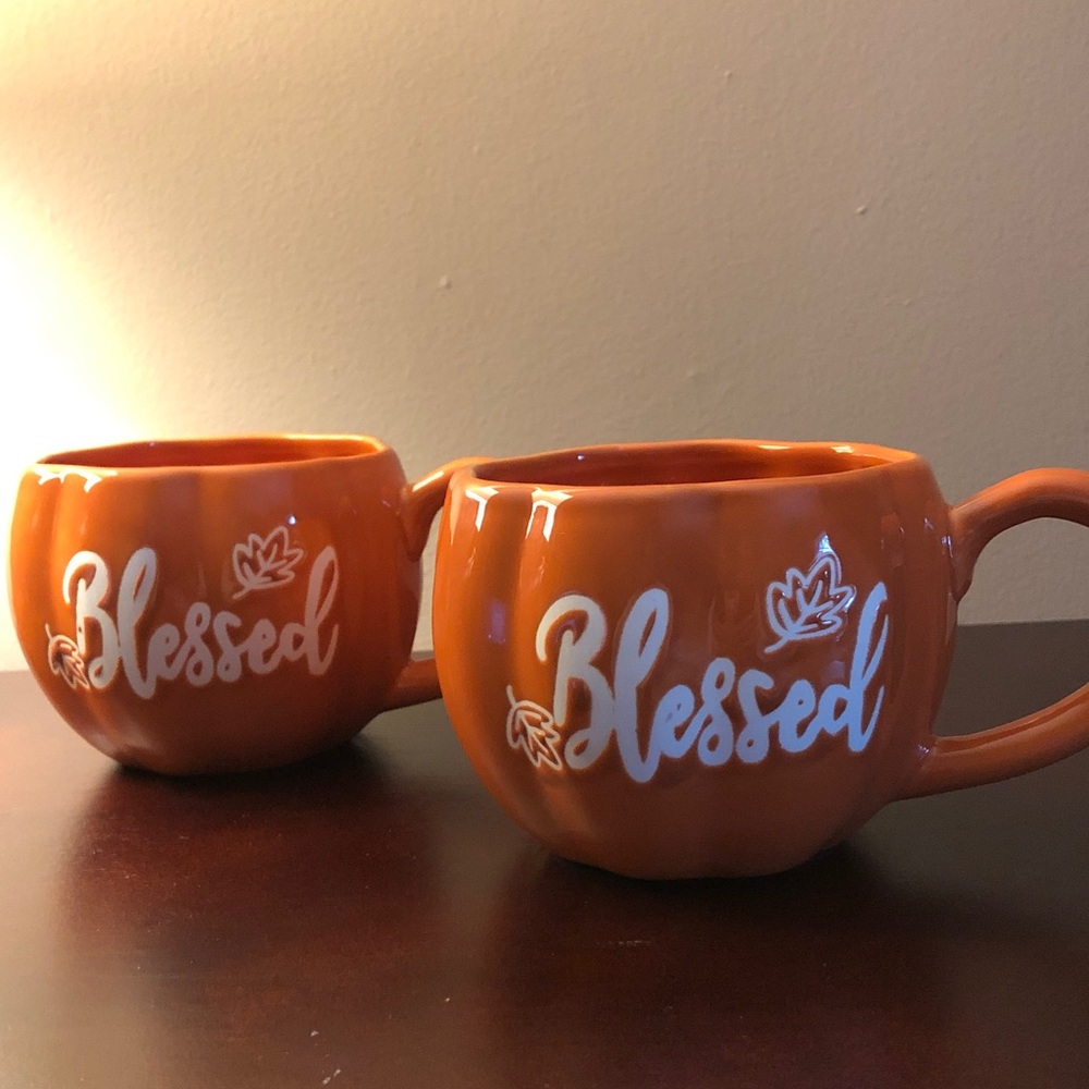 Ceramic Pumpkin Mugs Set of Two